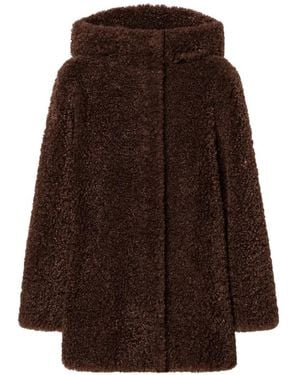 Rrd Hooded Teddy-Texture Coat - Brown