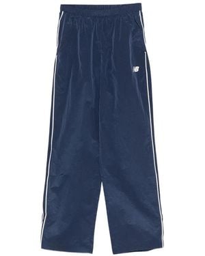 New Balance Logo-Embroidered Pants - Blue