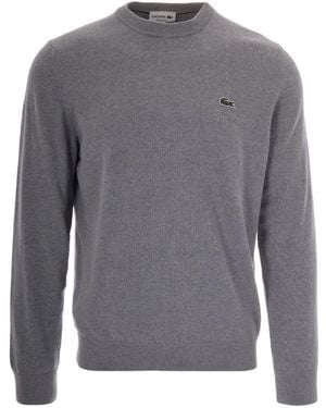 Lacoste Logo-Patch Sweater - Gray