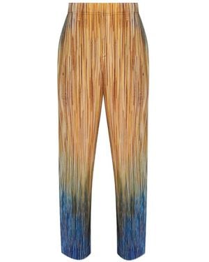 Homme Plissé Issey Miyake Plissierte Paint Brush Close Up Hose mit Stretchbund - Braun