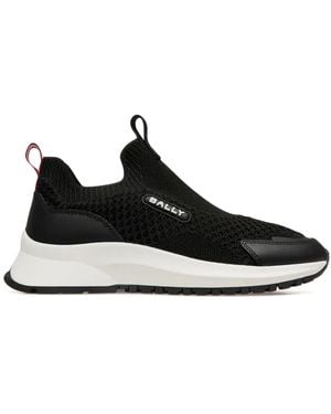 Bally Logo-Appliqué Mesh Trainers - Black