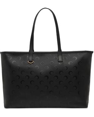 Marine Serre Moon Canvas Tote Bag - Black