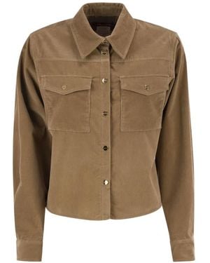 Max Mara Corduroy Chest-Pocket Jacket - Brown