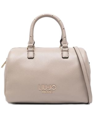 Liu Jo Studded Top-Handle Tote Bag - Natural