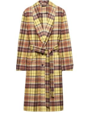 Prada Plaid Trench Coat - Metallic