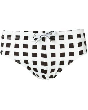 Amir Slama Geometric Print Trunks - White