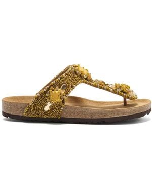 Maliparmi Bead-Embellished Sandals - Yellow