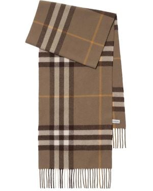 Burberry Embroidered Cashmere Scarf - Natural