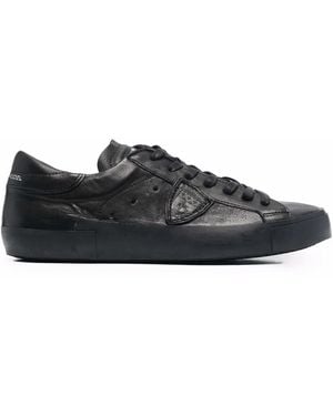 Philippe Model Prsx West Low-Top Leather Trainers - Black