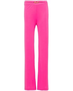 Just Cavalli Snake-Detail Flared Trousers - Pink