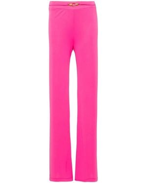 Just Cavalli Snake-Detail Flared Trousers - Pink