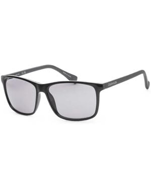 Calvin Klein Rectangle-Frame Sunglasses - Metallic