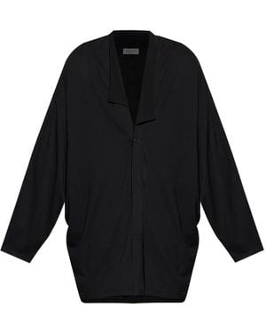 Yohji Yamamoto Button-Fastening Asymmetric-Collar Shirt - Blue