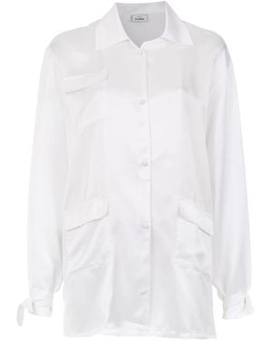 Amir Slama Silk Oversized Shirt - White