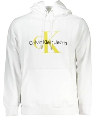 Calvin Klein Monogram-Print Hoodie - White