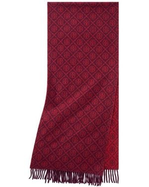 Tory Burch T Monogram Oblong Scarf - Purple