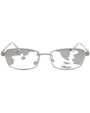 Emozioni Textured Rectangle-Frame Glasses - White