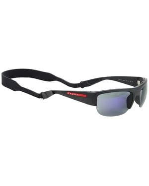 Prada Linea Rossa Wraparound Sports Sunglasses - Black