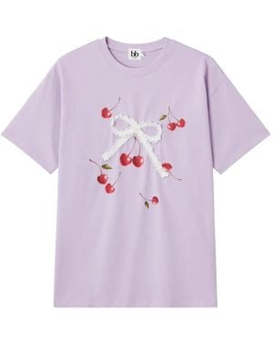 B+ AB Cherry-Print T-Shirt - Purple