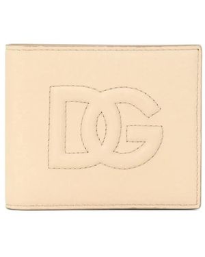 Dolce & Gabbana Embossed-Logo Bi-Fold Wallet - Natural