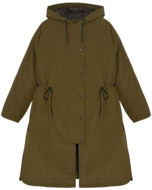 Yves Salomon Hooded Coat - Green