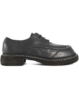 Guidi Leather Derby Shoes - Black