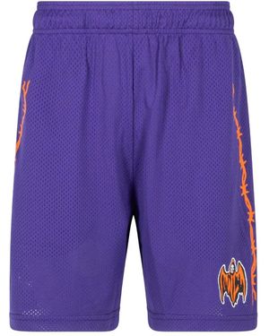 Warren Lotas Bat Reaper Mesh Shorts - Blue