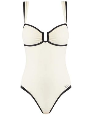 KARL LAGERFELD Signature piped swimsuit
