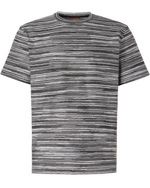 Missoni Striped Crew-Neck T-Shirt - Grey