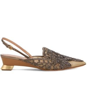 Alberta Ferretti Bead-Embroidered Slingback Court Shoes - Multicolour