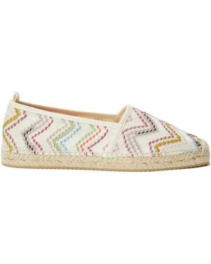 Missoni Zigzag-Embroidered Espadrilles - Natural