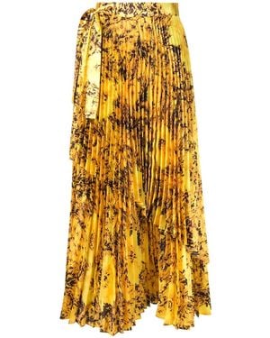 Quinn Jupe Mi-Longue Plissée À Fleurs - Jaune