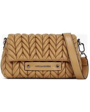 Karl Lagerfeld Quilted Cross Body Bag - Natural