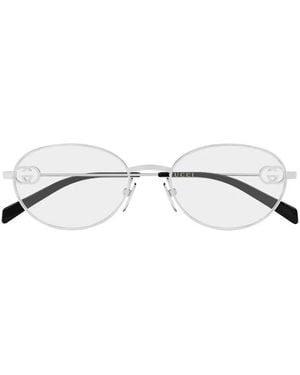 Gucci Brille Mit Ovalem Gestell - Weiß