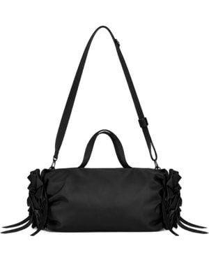 Simone Rocha Rosette Ruffled Floral-Embellished Clutch Bag - Black