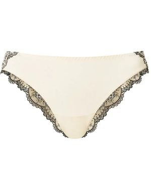 Twinset Embroidered Tulle Brazilian Briefs - Natural
