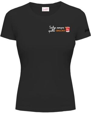 MC2 Saint Barth Esme Chest-Print T-Shirt - Black