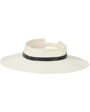 Brunello Cucinelli Hemp Visor With Precious Band - White