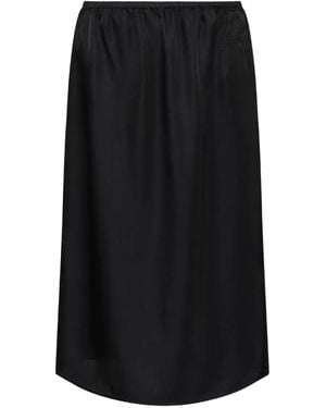 MM6 by Maison Margiela Satin Midi Skirt - Black