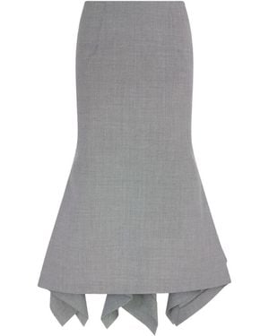 The Attico Falda Midi Asimétrica - Gris