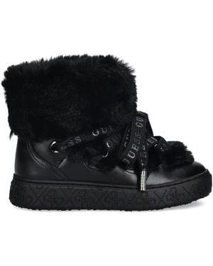 Guess Unessa Faux-Fur Boots - Black