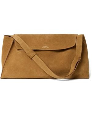 Studio Nicholson Shiboru Trapezoid Magnetic Suede Bag - Brown