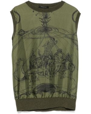 Fabiana Filippi Graphic-Print Merino Wool-Blend Vest - Green