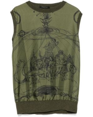 Fabiana Filippi Graphic-Print Merino Wool-Blend Vest - Green