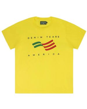 DENIM TEARS Graphic-Print T-Shirt - Yellow