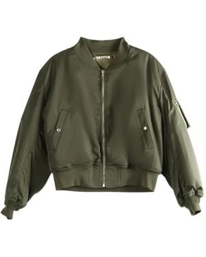 AURALEE Zip-Up Bomber Jacket - Green