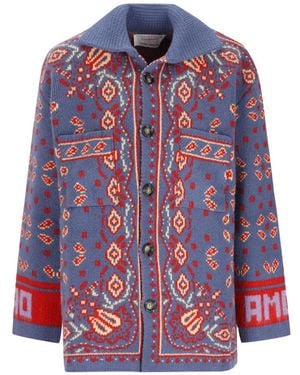 Giada Benincasa Cárdigan Soho De Punto De Intarsia Con Botones - Azul
