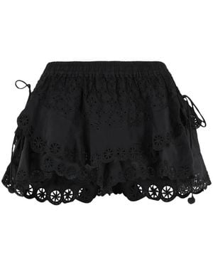 Isabel Marant Pantalones Cortos Neis Con Bordado - Negro