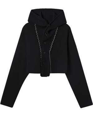 Y's Yohji Yamamoto Hoodie À Patte De Boutonnage - Black
