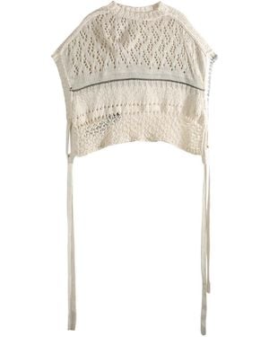 Y's Yohji Yamamoto Tie-Detail Jumper - White